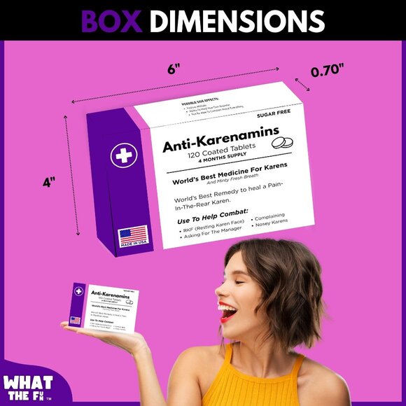 Novelty Prank Medicine Box Anti-Karenamins Funny Prescription Gag Gift Exchange - Picture 4 of 10